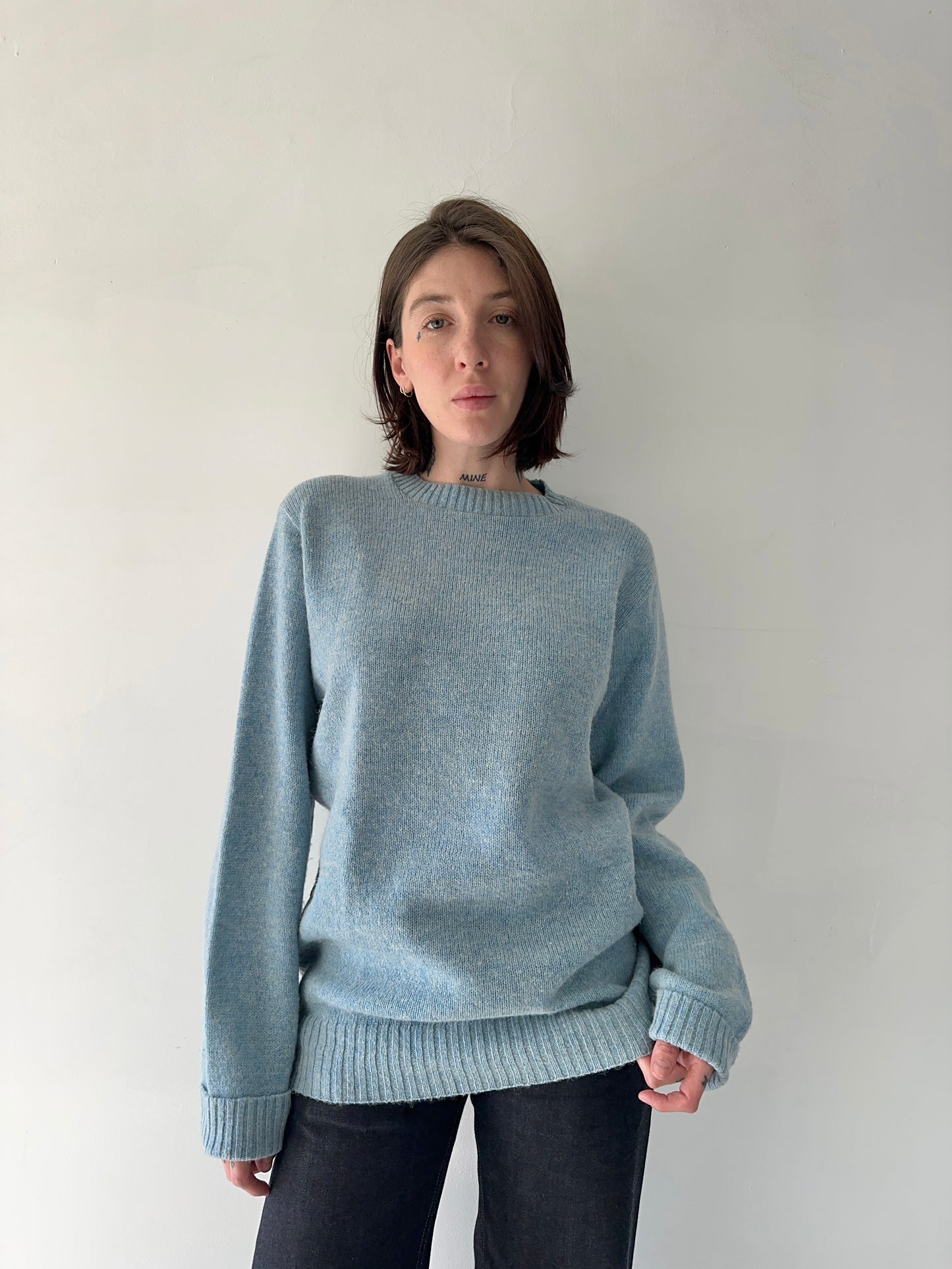 1970s Baby Blue Acrylic Sweater