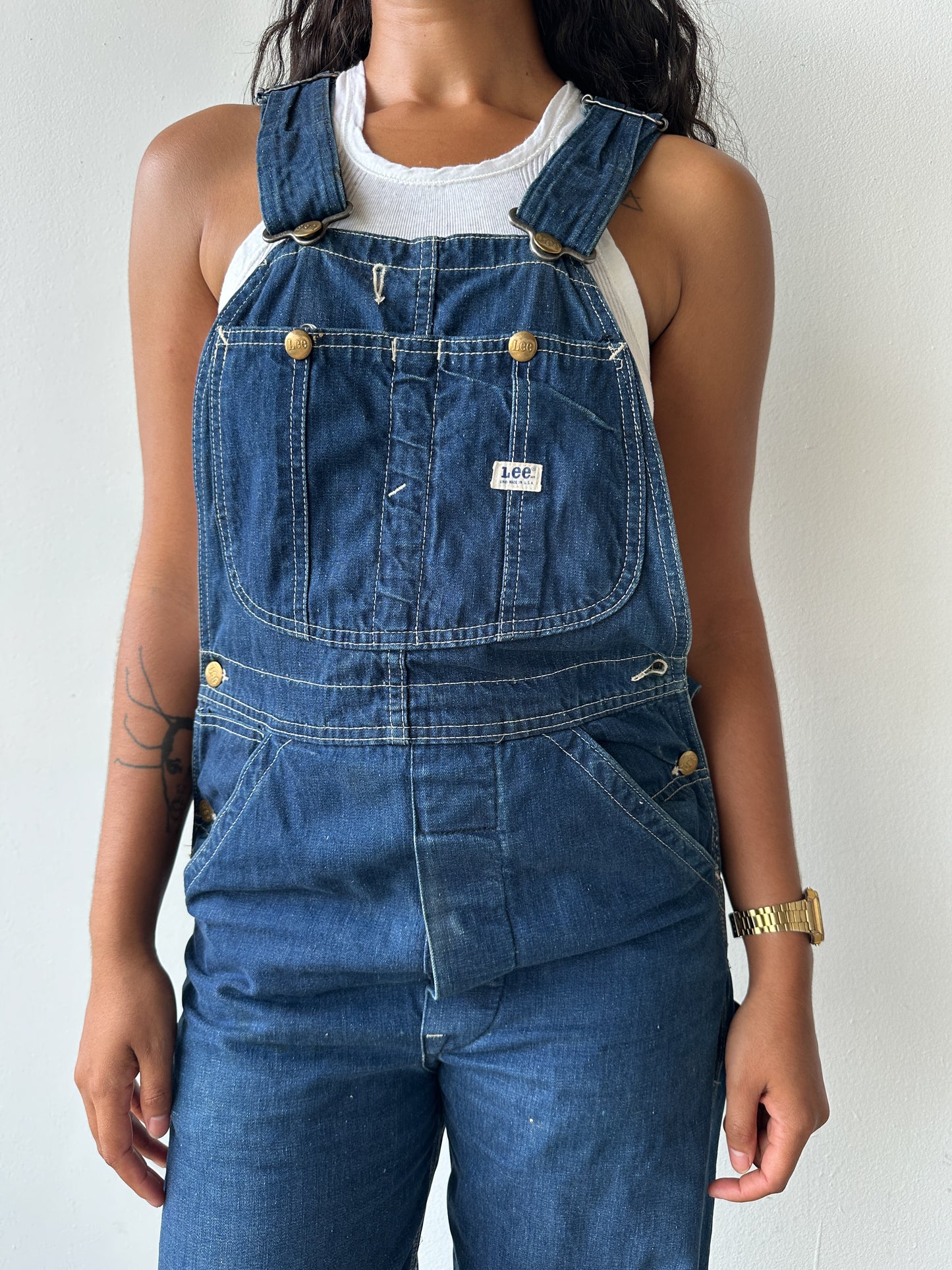1970s Lee Overalls Dark Blue Denim