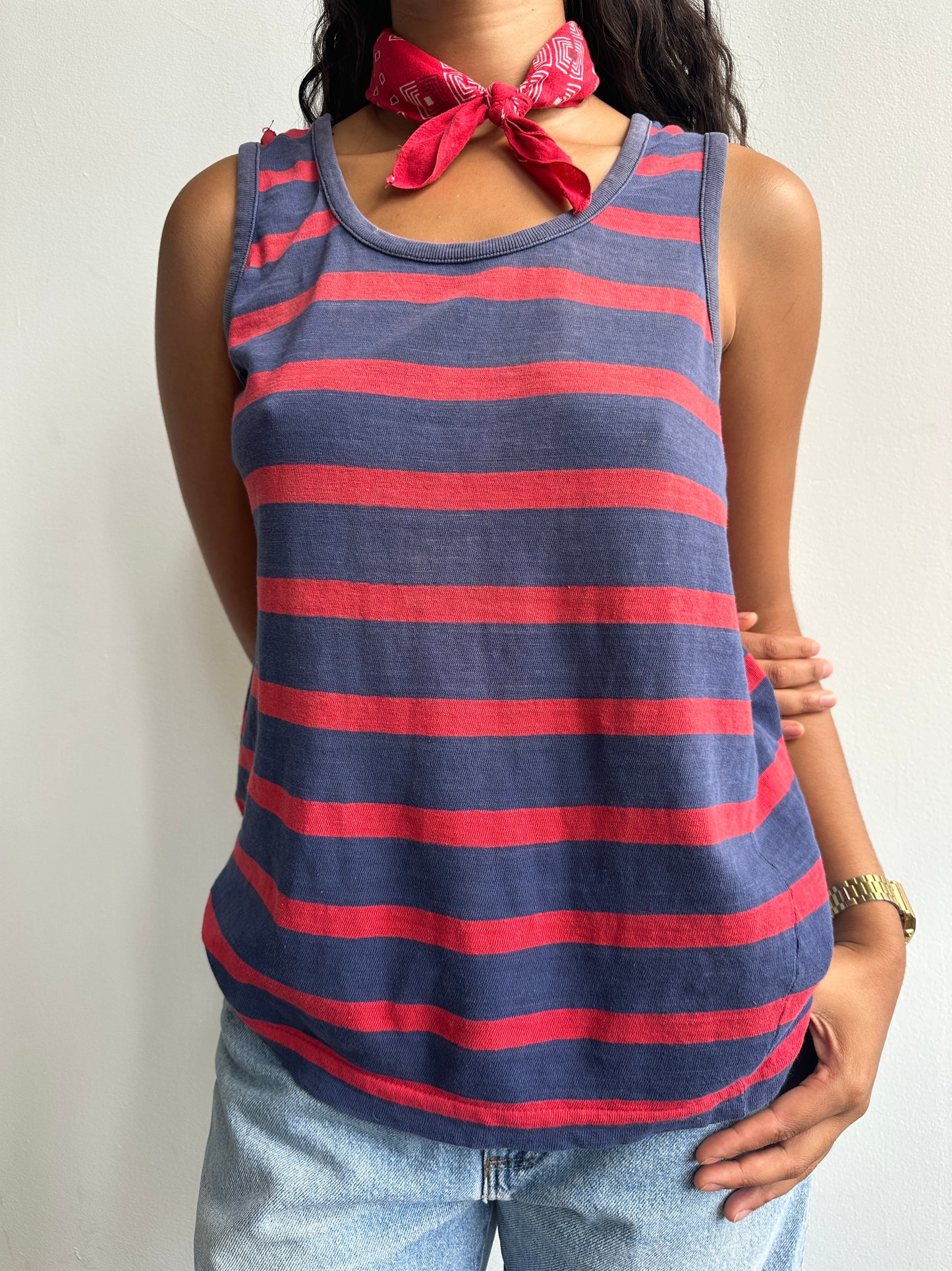 1970s Cotton Striped Tank