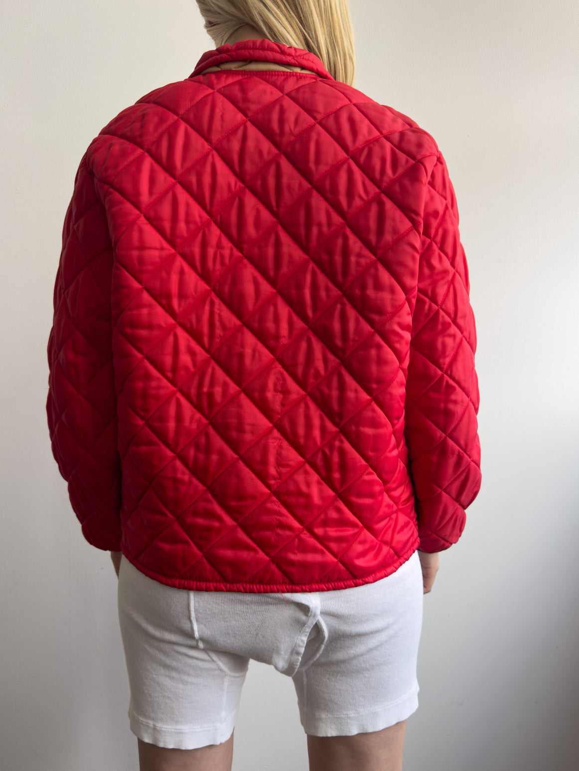 1970s Red Quilted Light Jacket