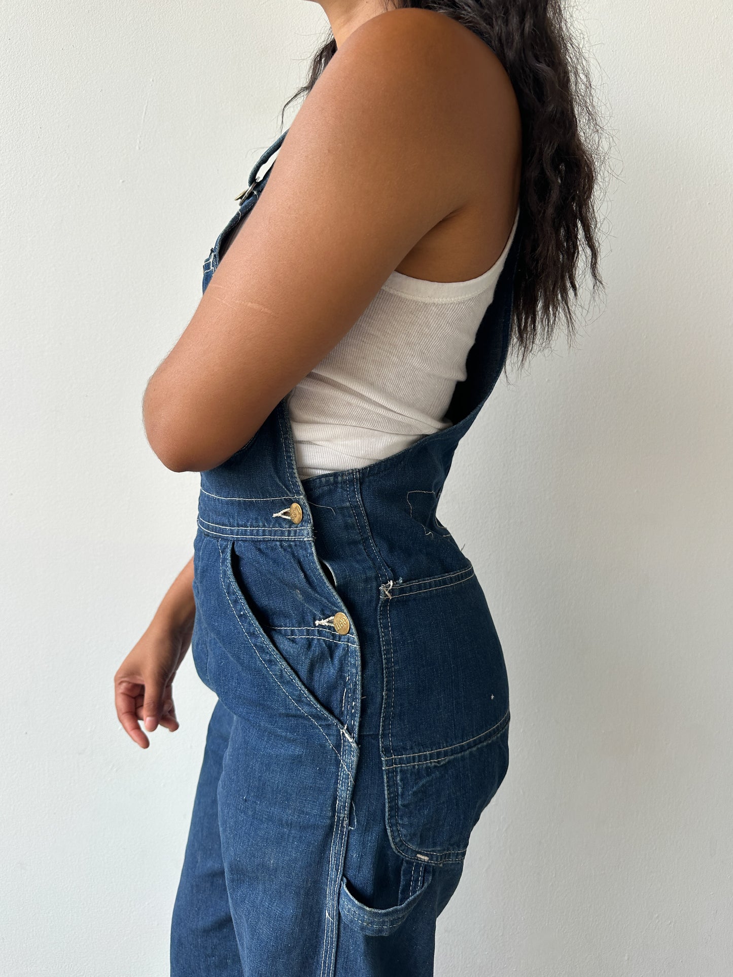 1970s Lee Overalls Dark Blue Denim