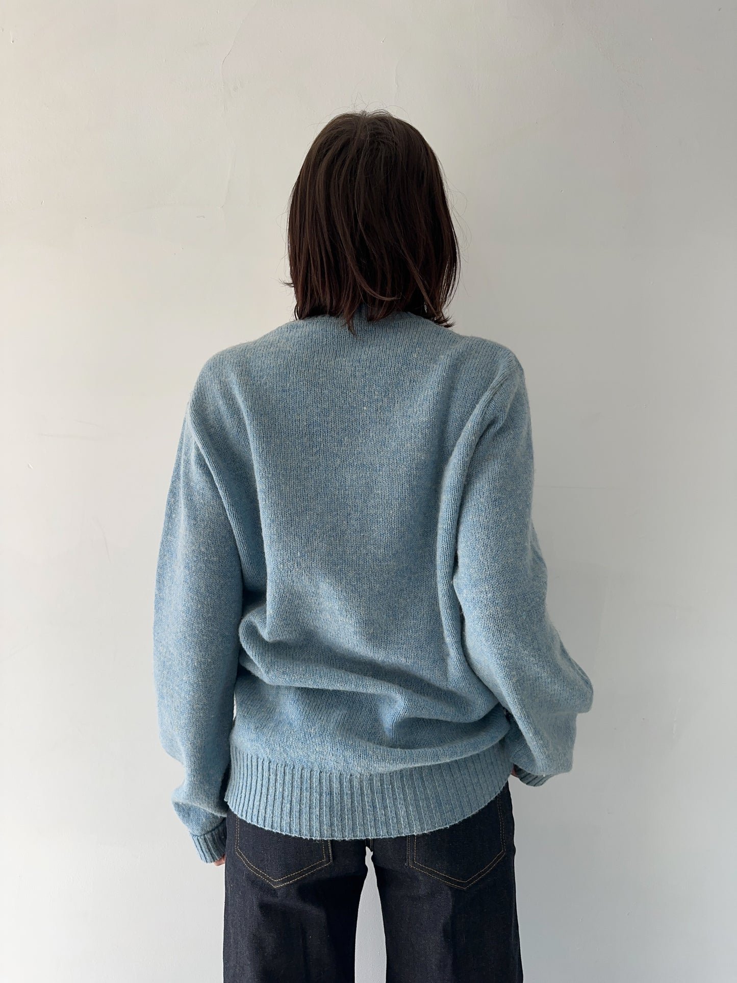 1970s Baby Blue Acrylic Sweater