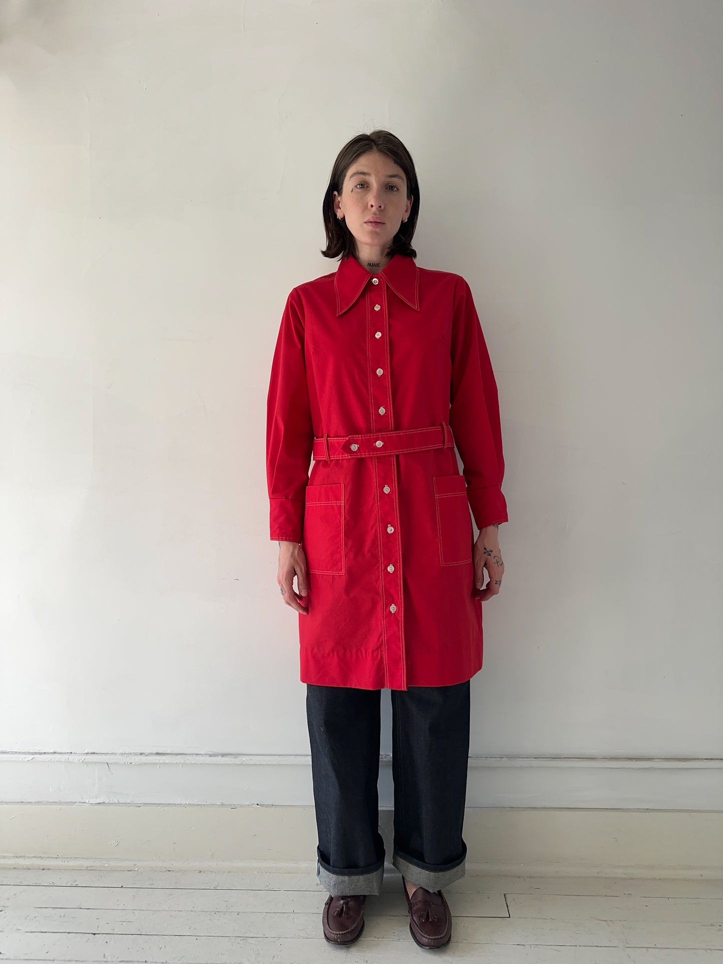 1970s Cherry Red Coat/Dress
