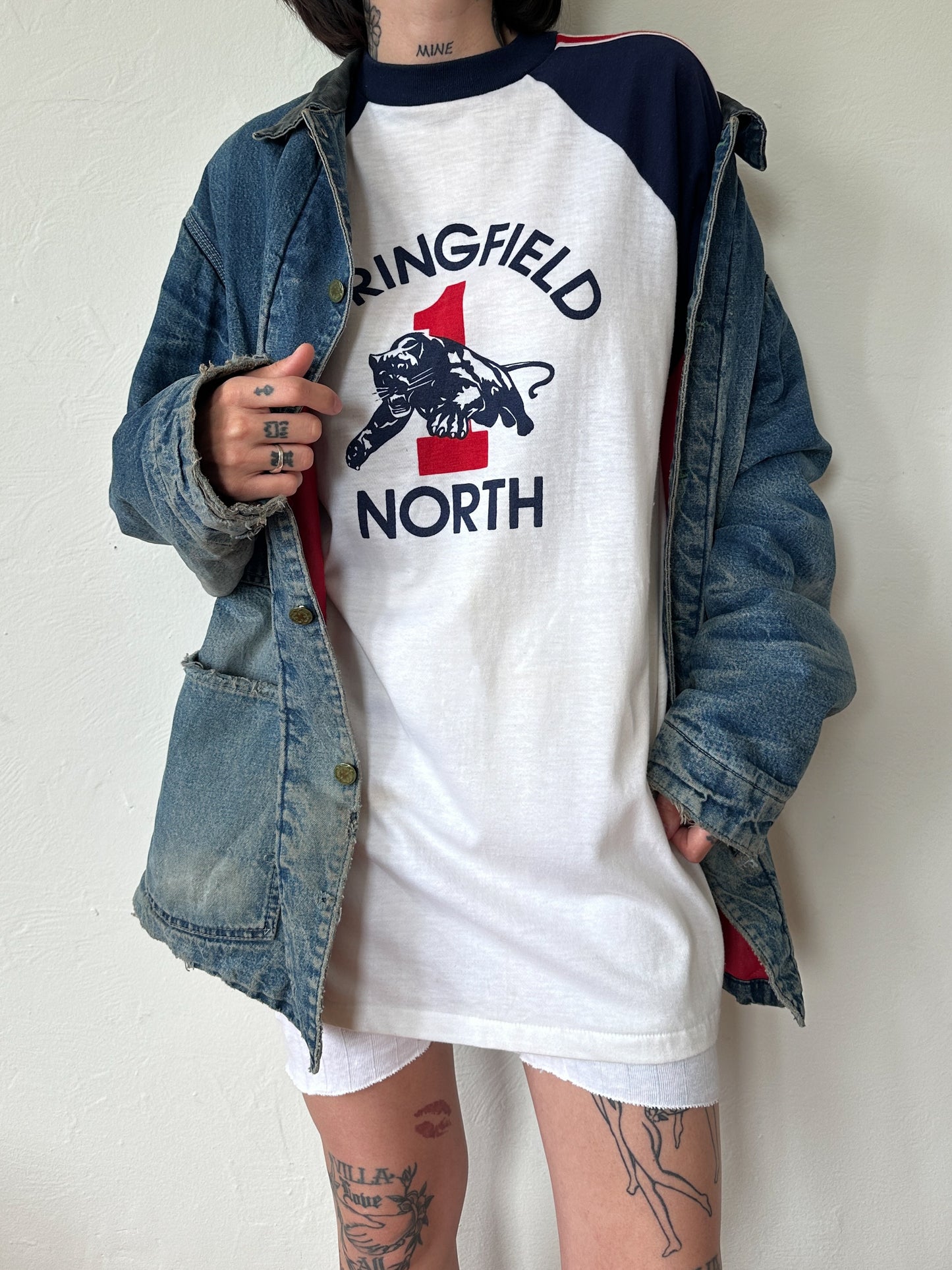 1960s Springfield North Panthers Athletic Velvasheen T Shirt