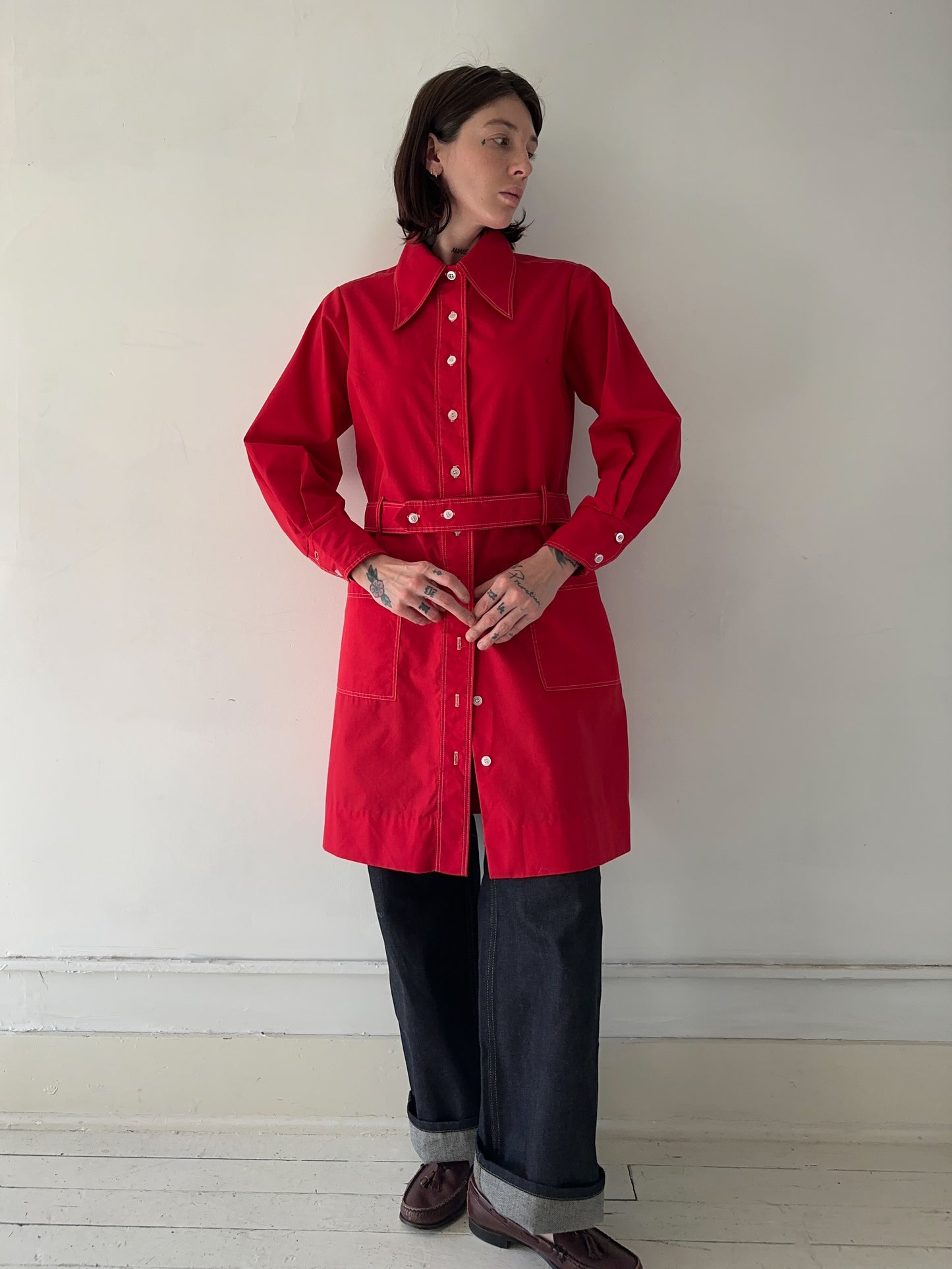 1970s Cherry Red Coat/Dress
