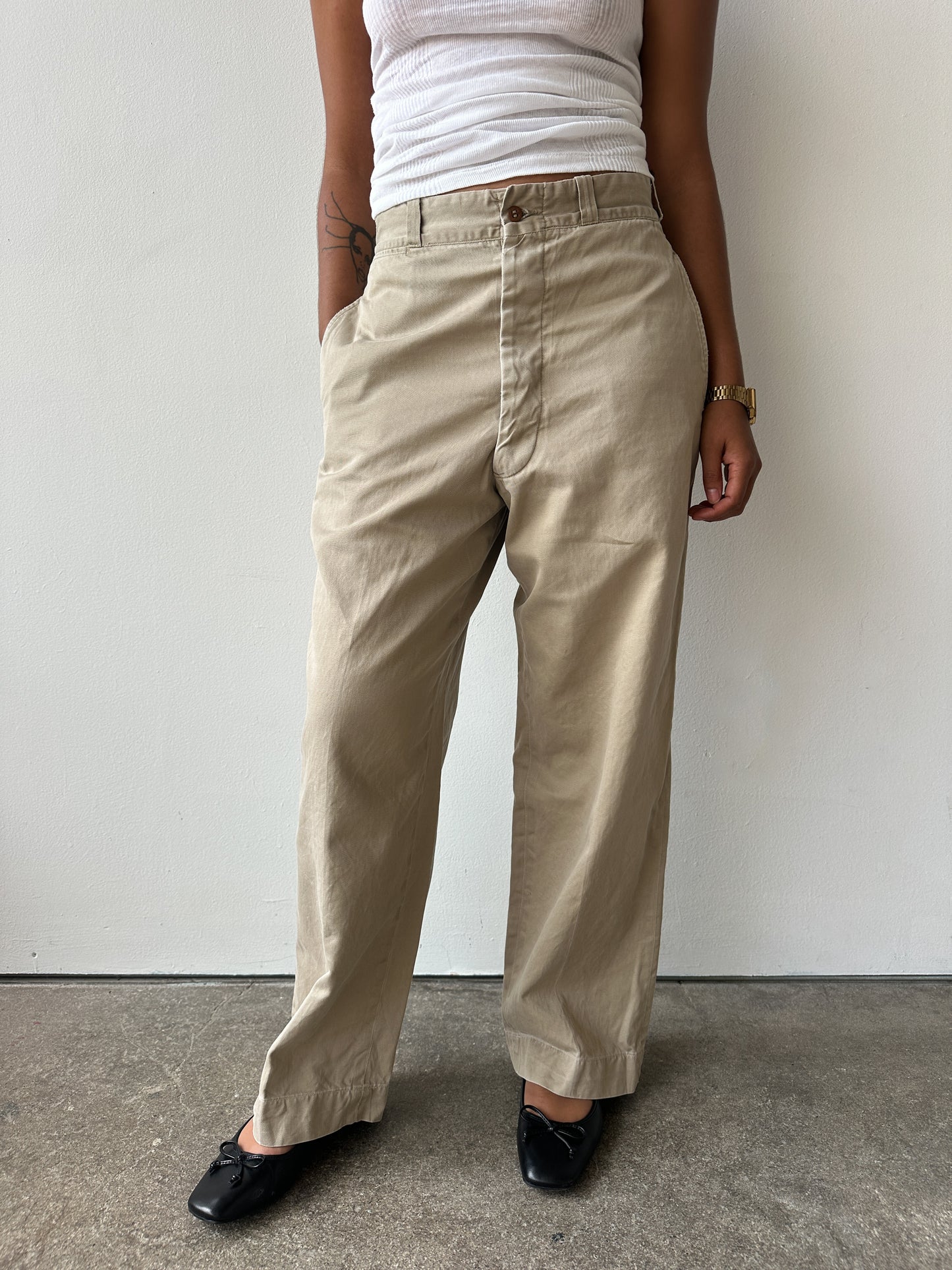 1960s USMC Button Fly Trousers 28 Waist
