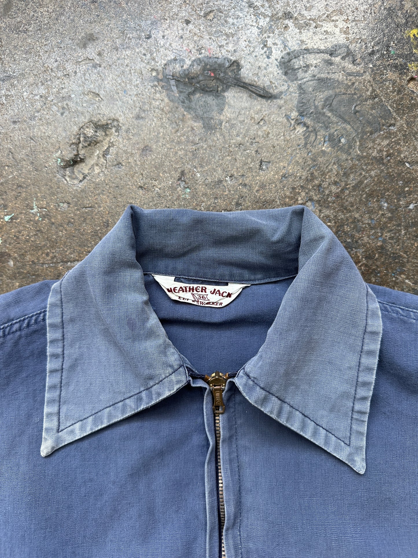 1960s Distressed Weather Jack Zip Work Jacket