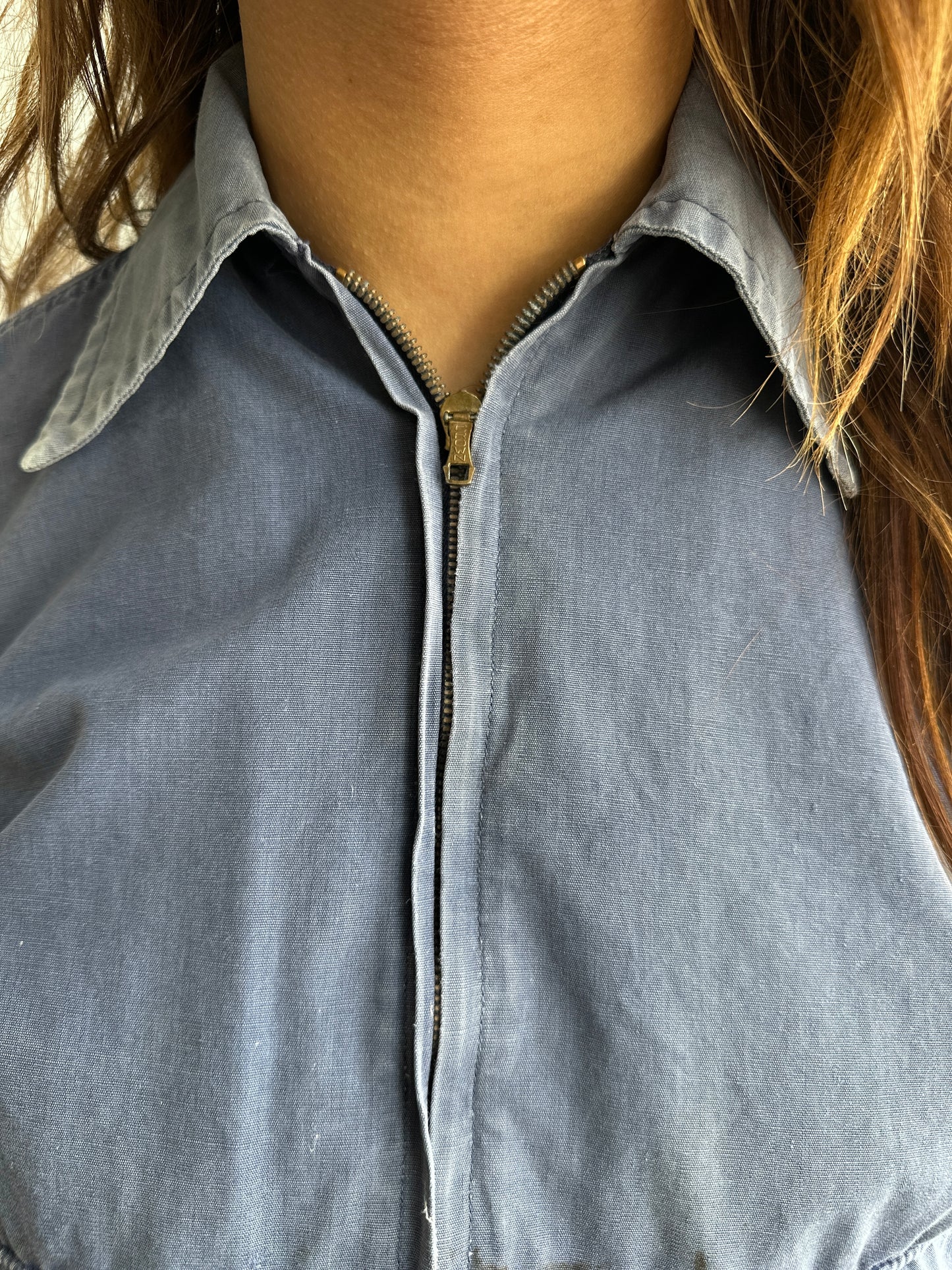 1960s Distressed Weather Jack Zip Work Jacket