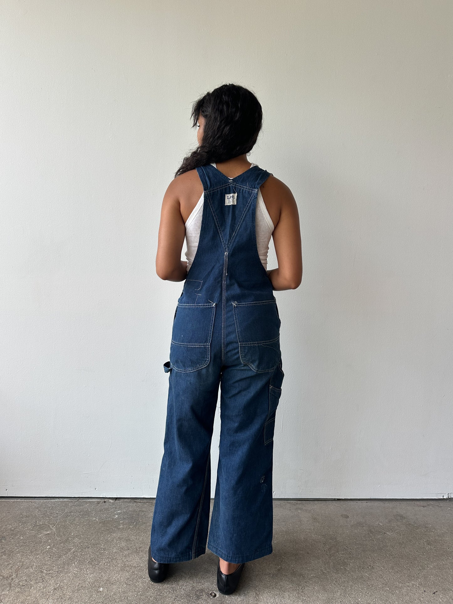 1970s Lee Overalls Dark Blue Denim