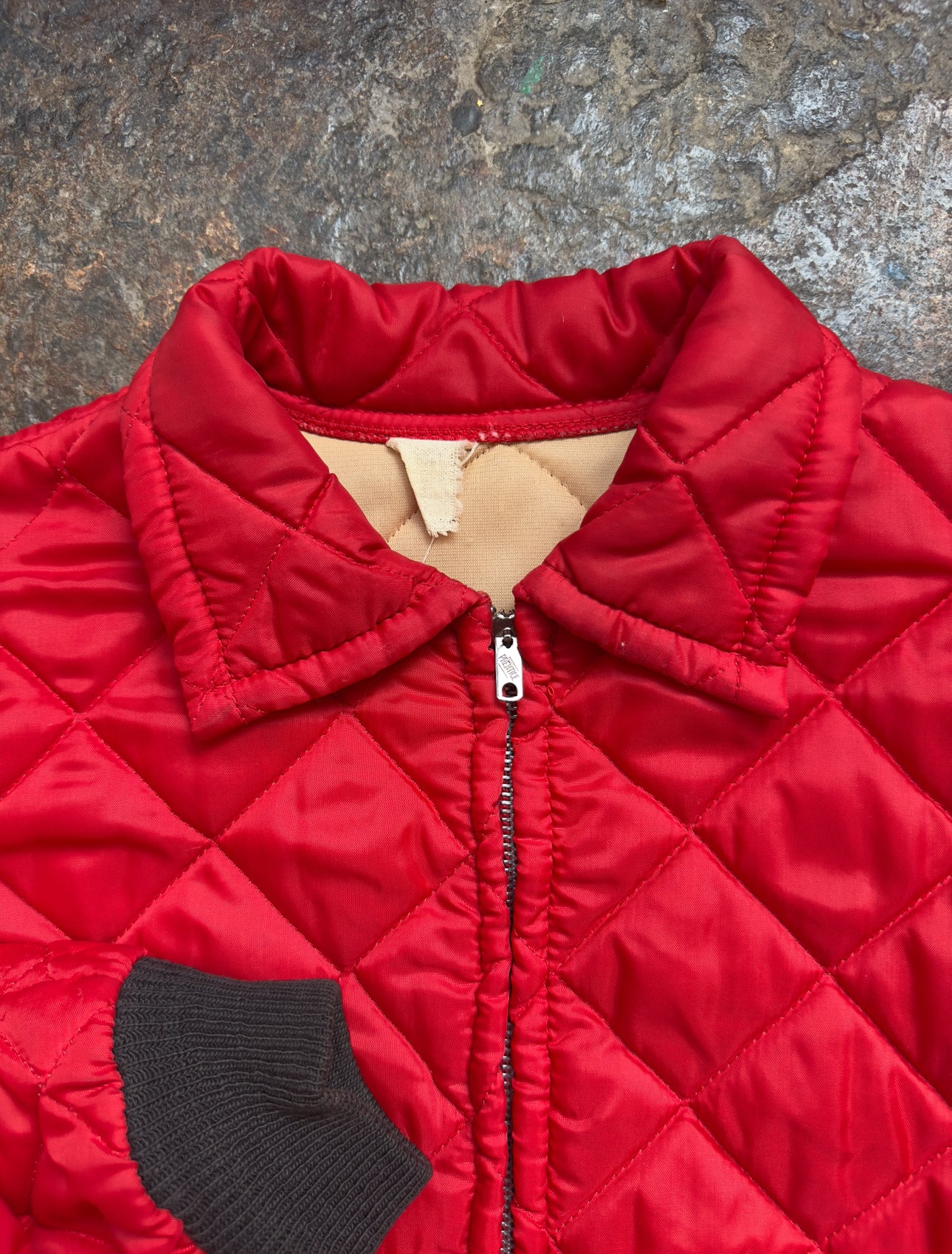 1970s Red Quilted Light Jacket