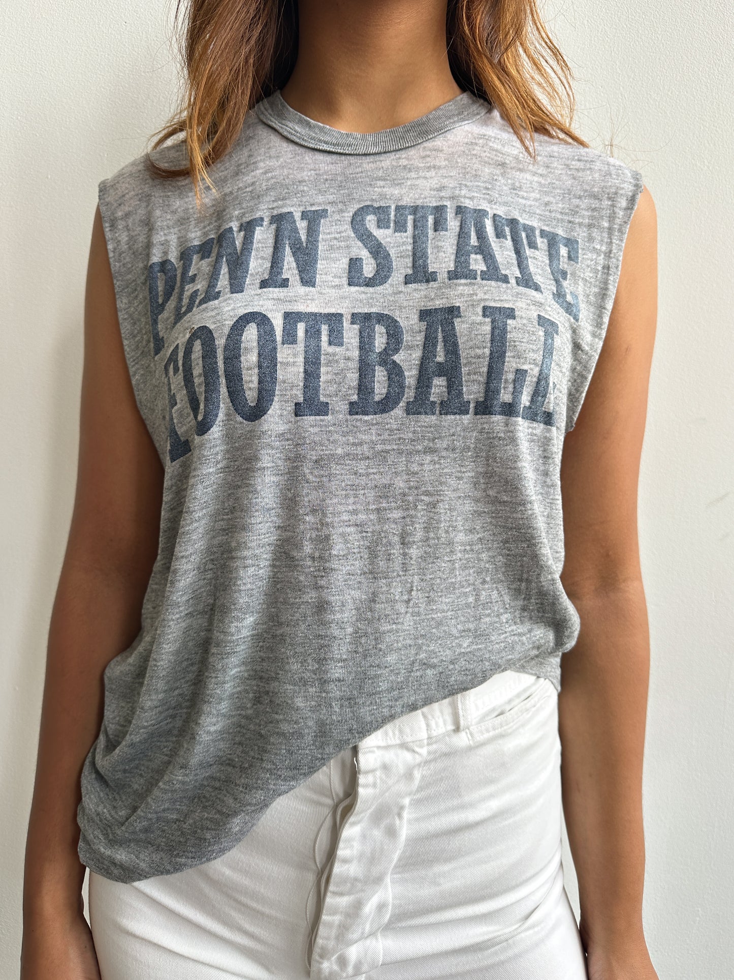 1980s Penn State Football Paper Thin Muscle T Shirt Cutoff