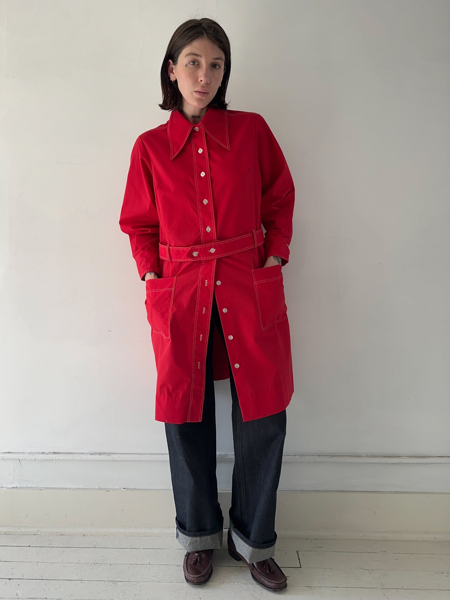 1970s Cherry Red Coat/Dress
