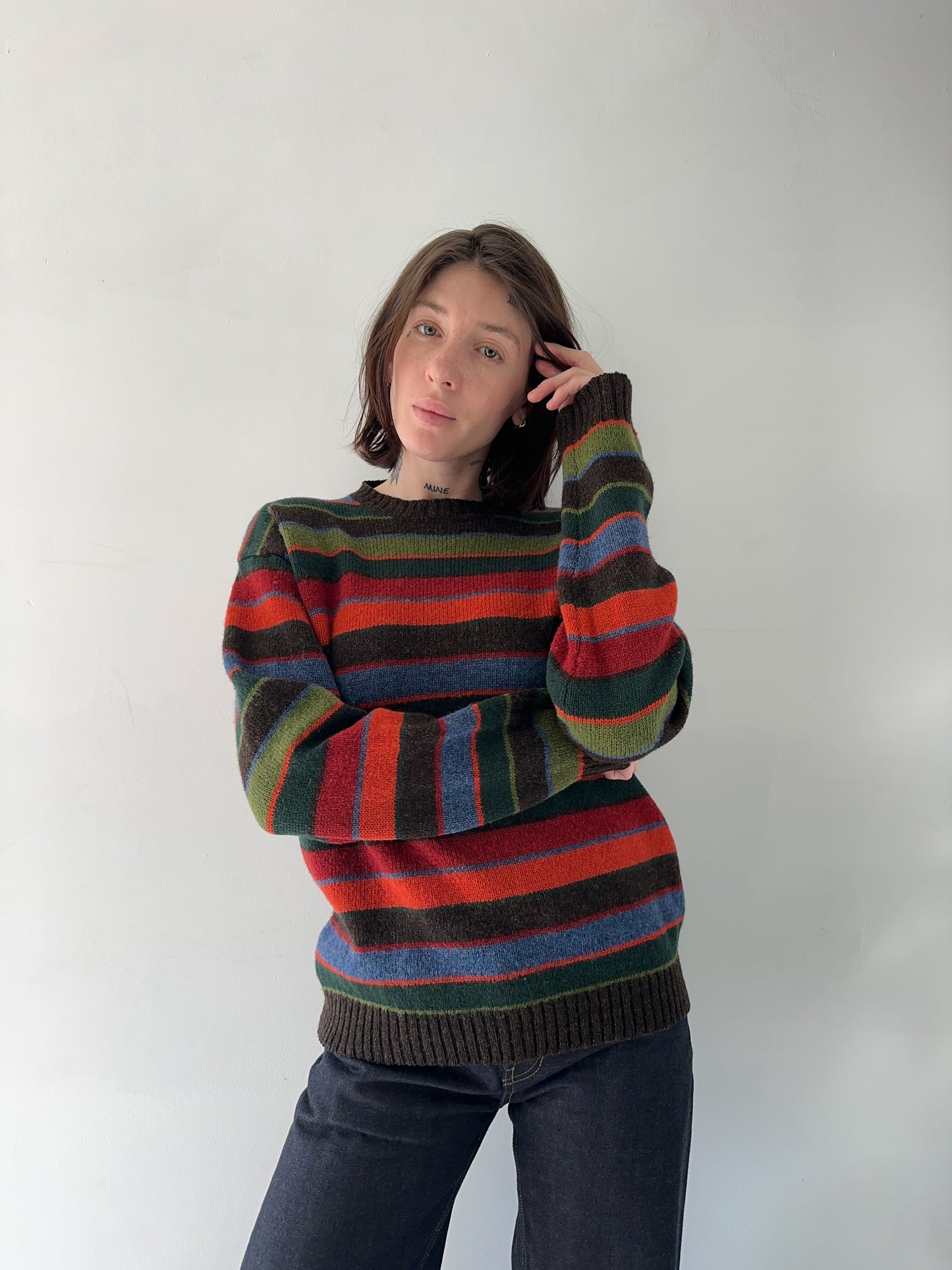 1990s JCrew Striped Wool Sweater