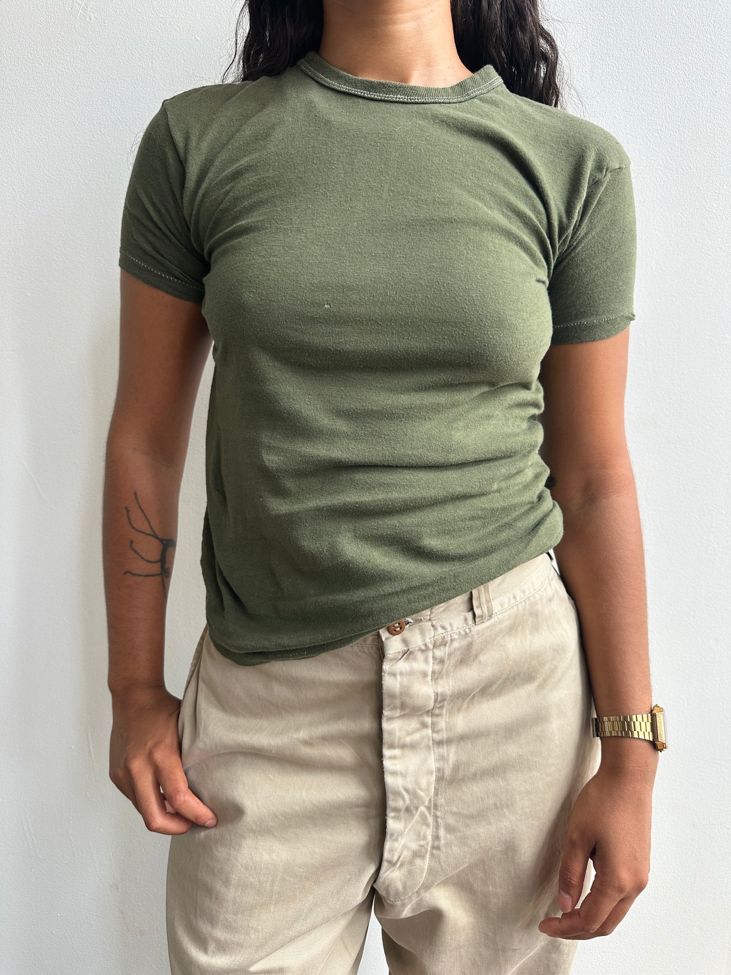 1960s Cotton Healthknit Green T Shirt