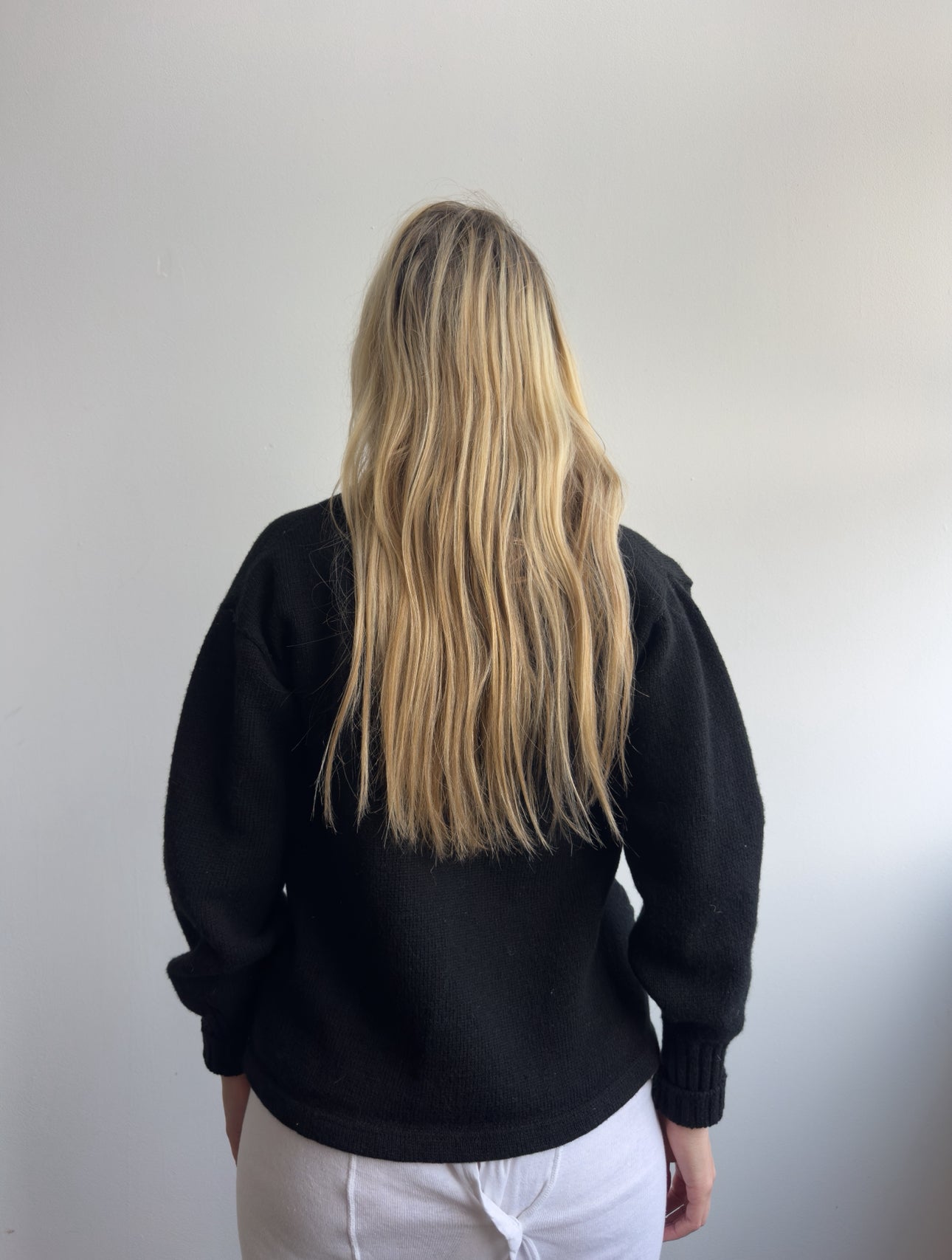 1960s Black Wool Collegiate Cardigan