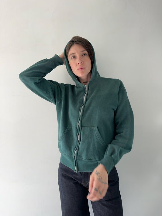 1970s Fadey Cotton Green Zip