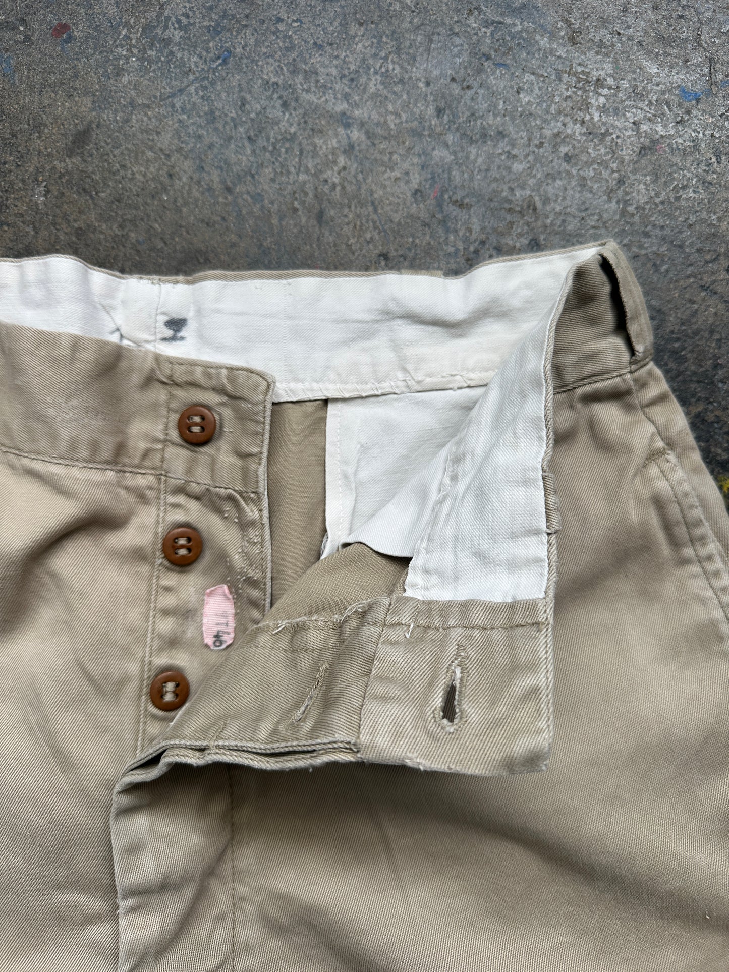 1960s USMC Button Fly Trousers 28 Waist