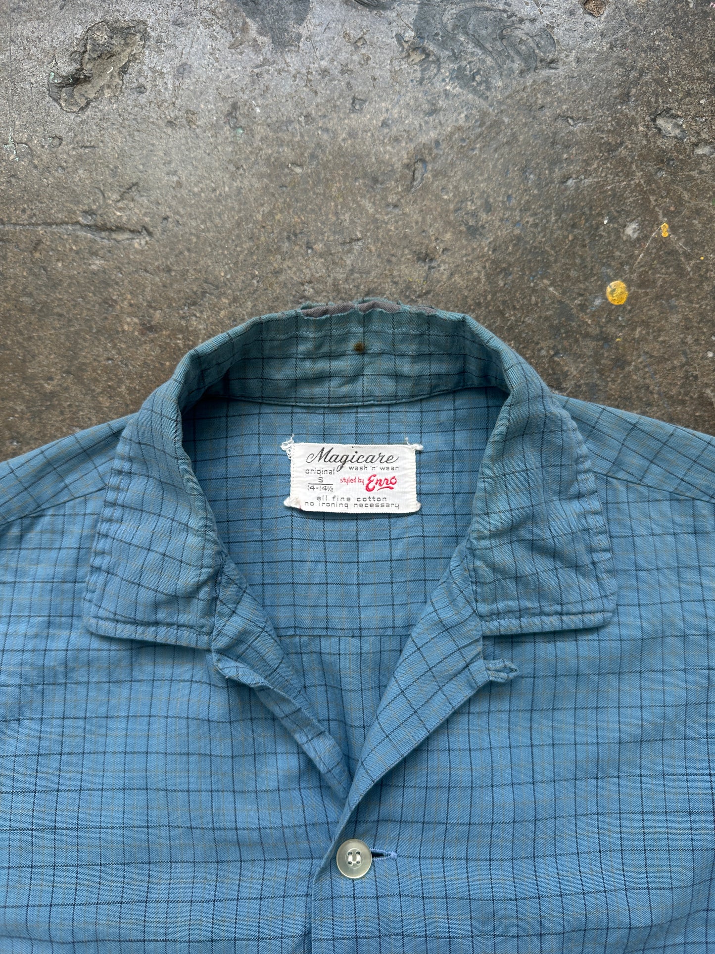 1950s Magicare Loop Collar Checked Button Up