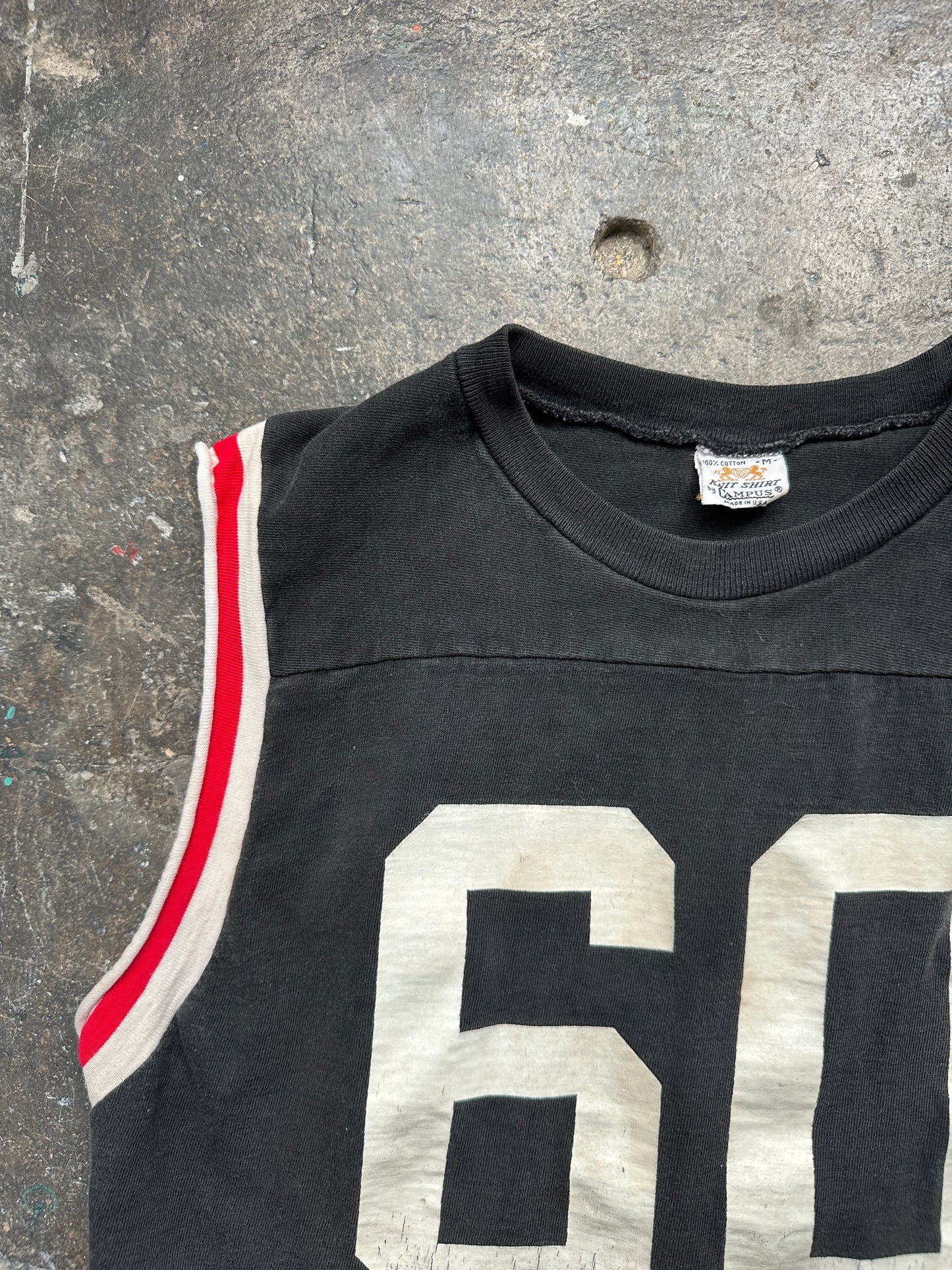 1960s All Cotton Number T Shirt Cut Off