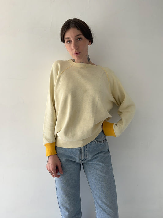 1960s Distressed Cotton Two Tone Sweatshirt