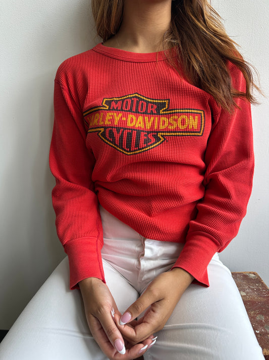 1980s Harley Davidson Red Thermal