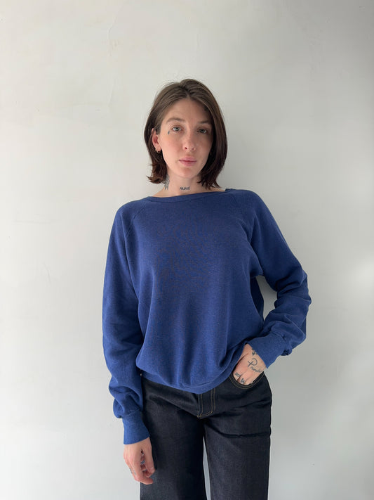 1980s Blue Raglan
