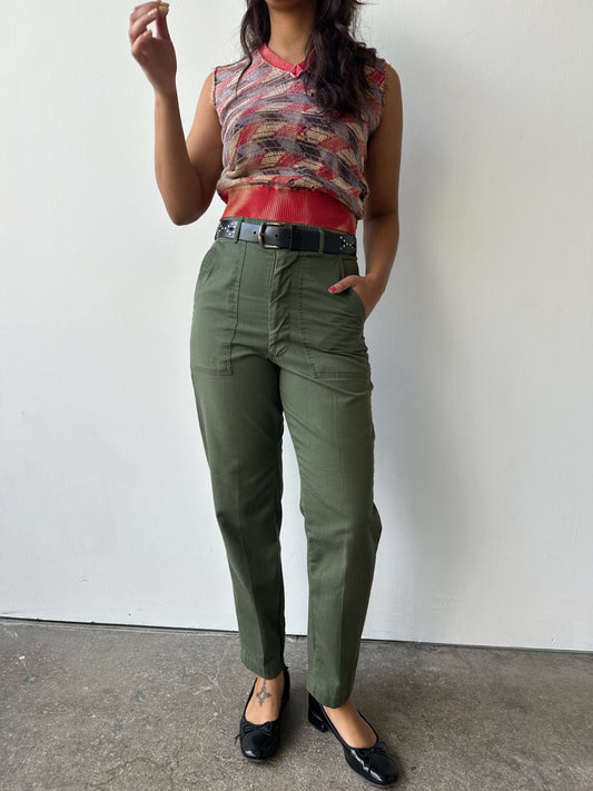 1970s Cotton OG 107 Trousers 29 Waist